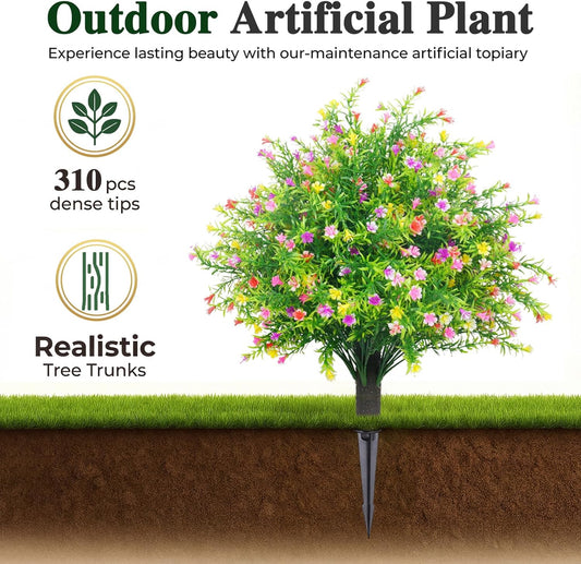 PATIO CHOICE 3ft Artificial Topiary Spiral Trees with Lavender Set of 2 High End Outdoor Faux Plants Realistic Fake Bushes Lilac Shrubs Decorations for Outdoor Front Porch Garden