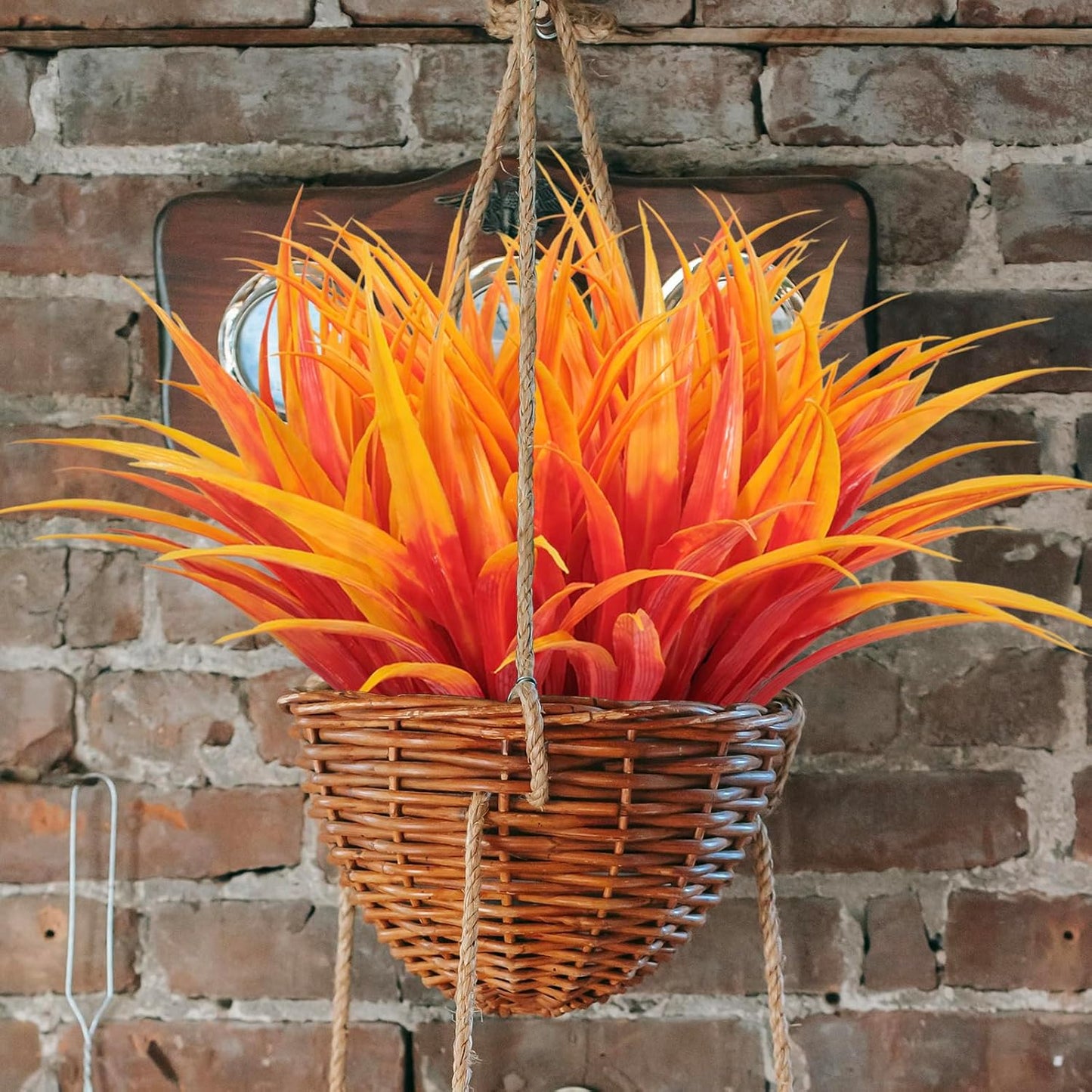Artificial Plants Flowers Outdoors, UV, Fake Tropical Plants, 8 Pcs | red, artificial grass plants outdoor, tall, uv resistant