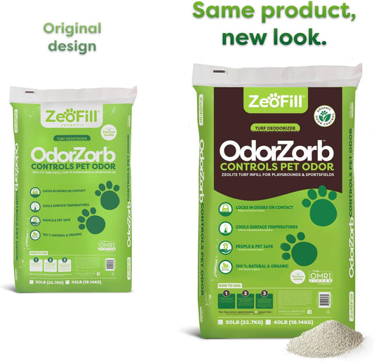 Premium Outdoor Odor Infill - 40lbs. Bag – Pet Urine Odor Eliminator for Artificial Turf, Grass, Playgrounds, & Sport Fields – 97% Pure Clinoptilolite Zeolite – Odor Eliminator & Deodorizer