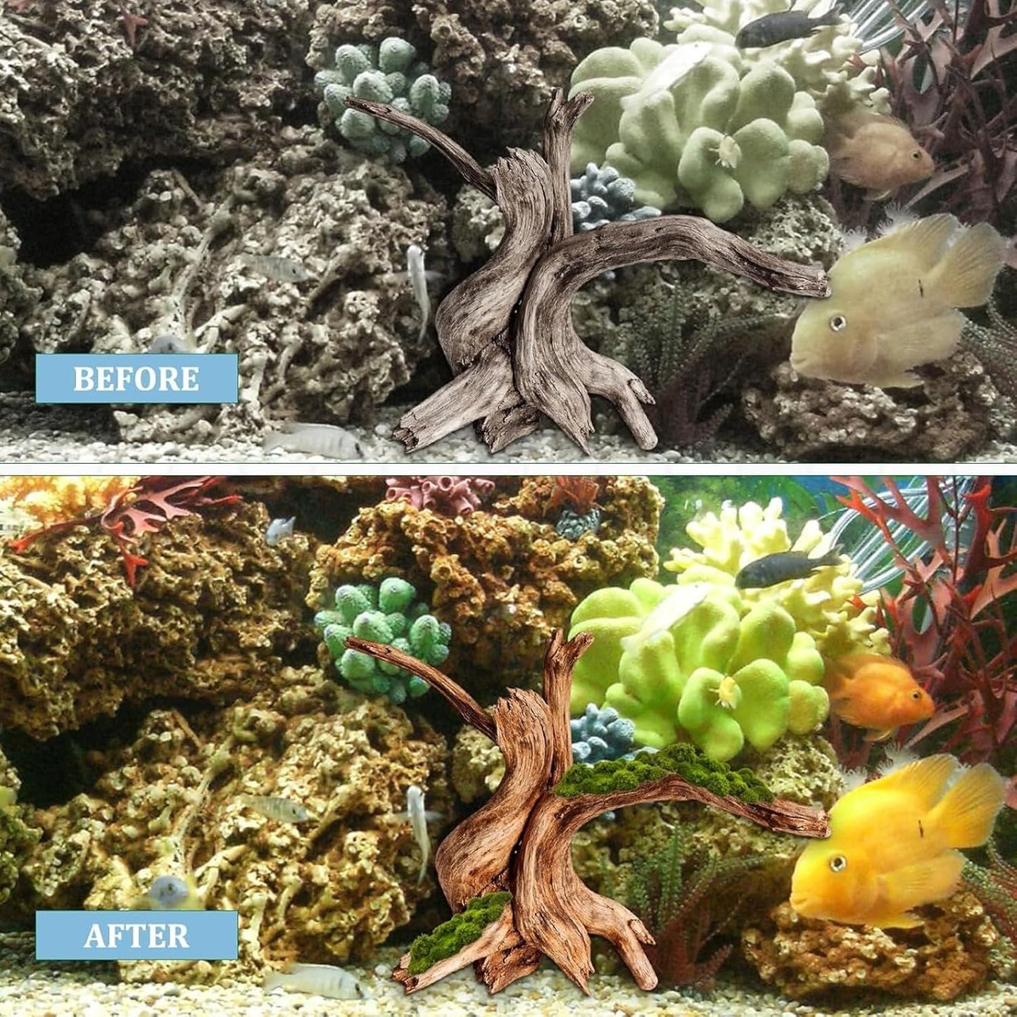 3PCS Driftwood for Aquarium, 5.91''-7.87'' Aquarium Driftwood, Fish Tank Driftwood, for Fish Tank and Aquascaping Driftwood for Reptile Tanks(Random Style)