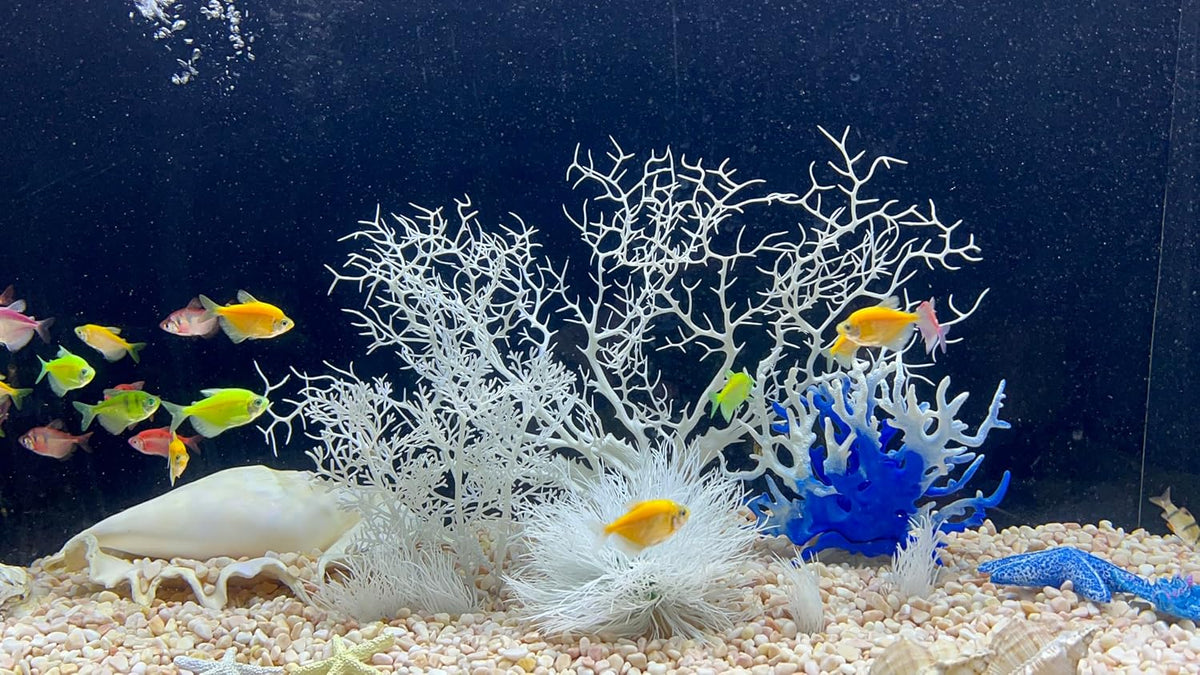 8 Pack Artificial Coral Ornament, Aquarium Plasitc Water Plants for Fish Tank Decorations