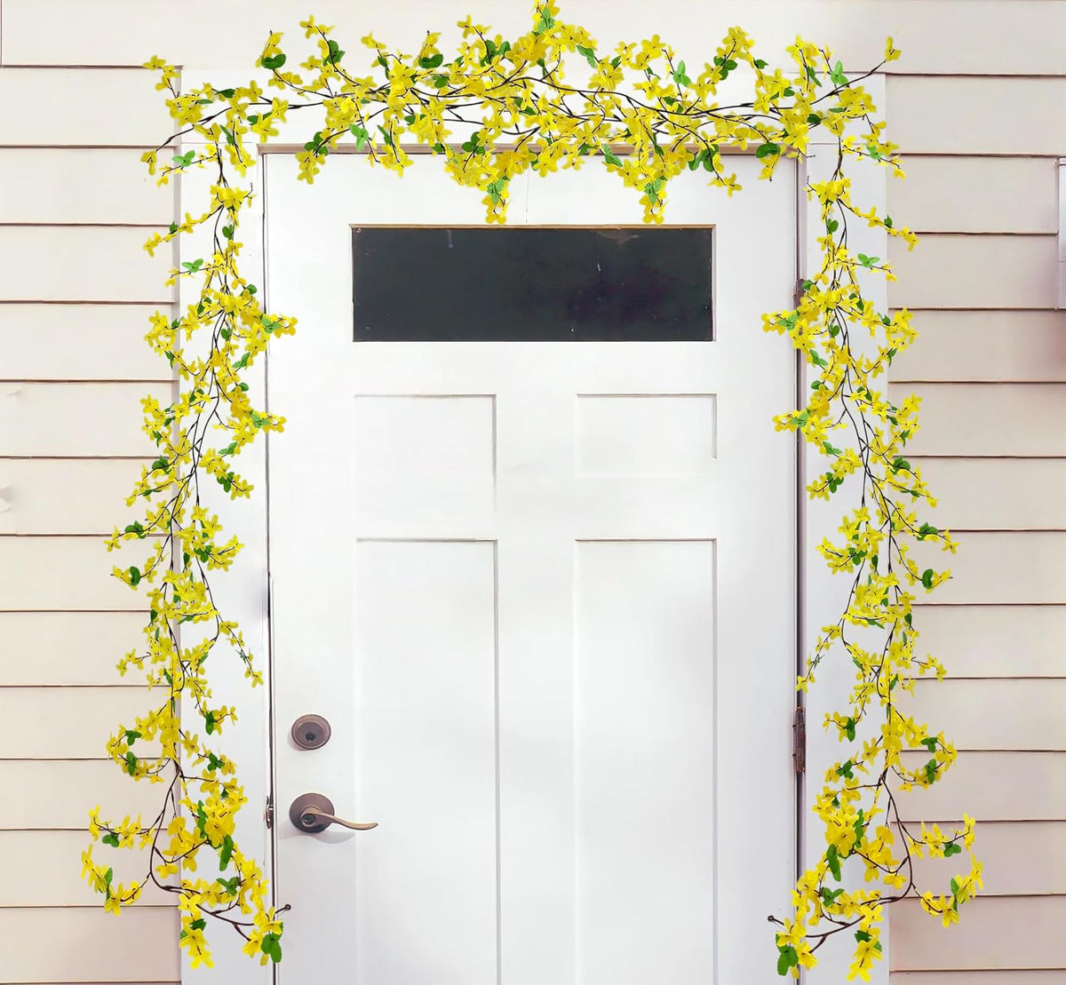 10PCS Artificial Forsythia Flowers Fake Forsythia Stem 25.5" Silk Yellow Winter Jasmine Branches Artificial Orchids Flower for Home Table Wedding Graveyard Kitchen Office Decoration.