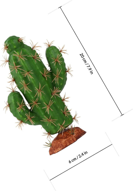 2pcs Reptile Tank Plant Decoration Artificial Simulation Cactus Ornament Set Micro Landscape Adornment for Terrarium Environment Decoration