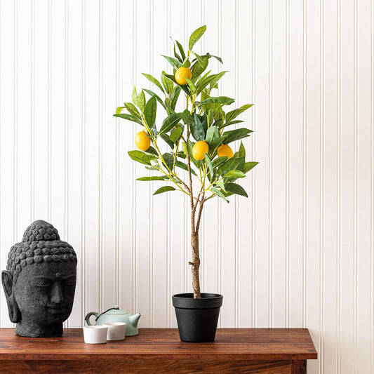 48" Real Touch Artificial Orange Tree, 4 ft Tall Potted Faux Orange Tree with Realistic Leaves and Fruit, Perfect Indoor Decoration for Home or Office, Maintenance-Free, Easy Care