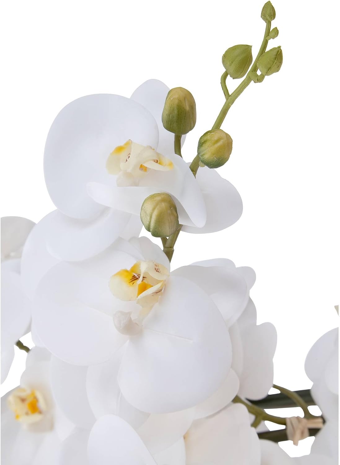 Potted Faux Artificial Flowers Arrangements Realistic White Phalaenopsis Orchid in White Ceramic Pot for Home Decoration Living Room Office Bedroom Bathroom Kitchen 29" High