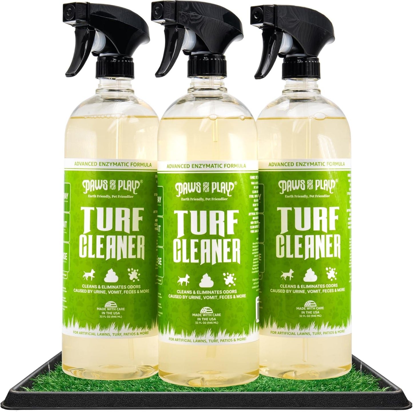 Turf Cleaner for Pet Urine Outdoor and Indoor | Artificial Grass Dog Urine Cleaner That Cleans and Deodorizes Pet Waste on Fake Grass For Dogs - 32 Fl Oz (Single)