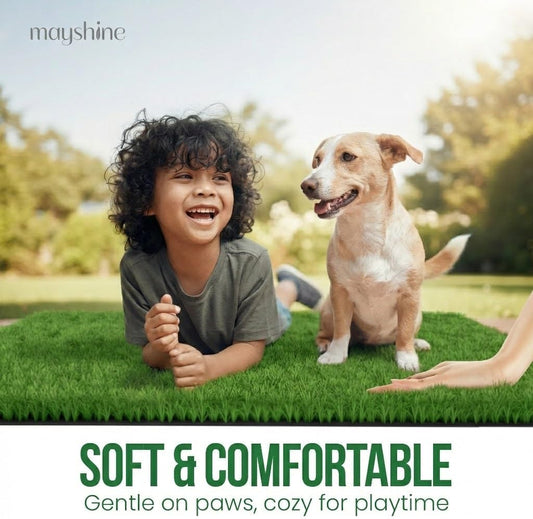 Fake Grass for Dogs, Artificial Turf Grass Indoor Outdoor, Mat for Dogs Soft Blades, Cesped Artificial for Patios, Dog Astro Turf for Balcony, Quick Clean, Easy Rinse Patio Rug, 29.5"x17"