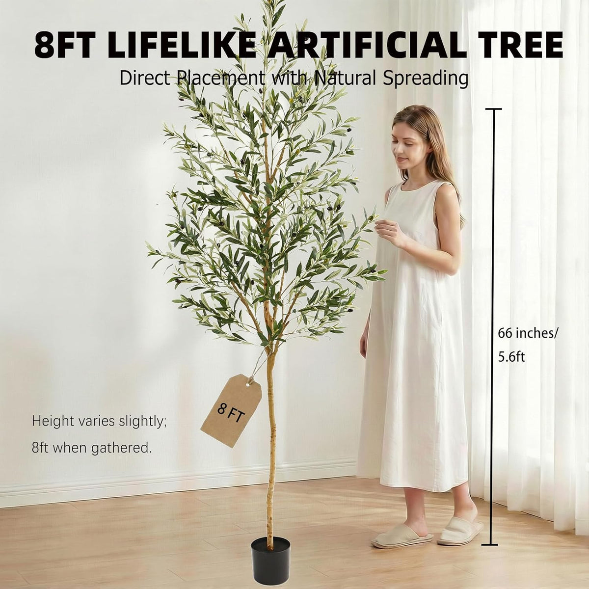4FT Olive Trees Artificial Indoor,Fake Olive Tree with Natural Wood Trunk and Olive Branches and Lifelike Fruits,Faux Olive Tree for Home Office House Living Room Decor.