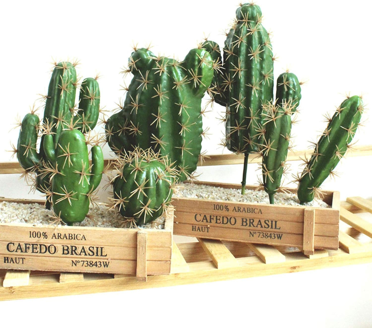 Artificial Cactus Decor Faux Cactus Plant Fake Succulents Plants Artificial Cacti 4 Pieces Unpotted Indoor Home Décor Fake Cactus Stems