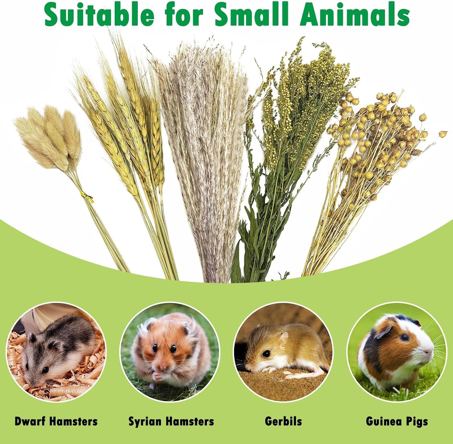 Natural Flower & Herb Hamster Bedding Habitat Decor Guinea Pig Bedding Hamster Sprays Hamster Cage Accessories for Guinea Pig Dwarf Syrian Gerbils Mice Mouse Rat (Flower Version)