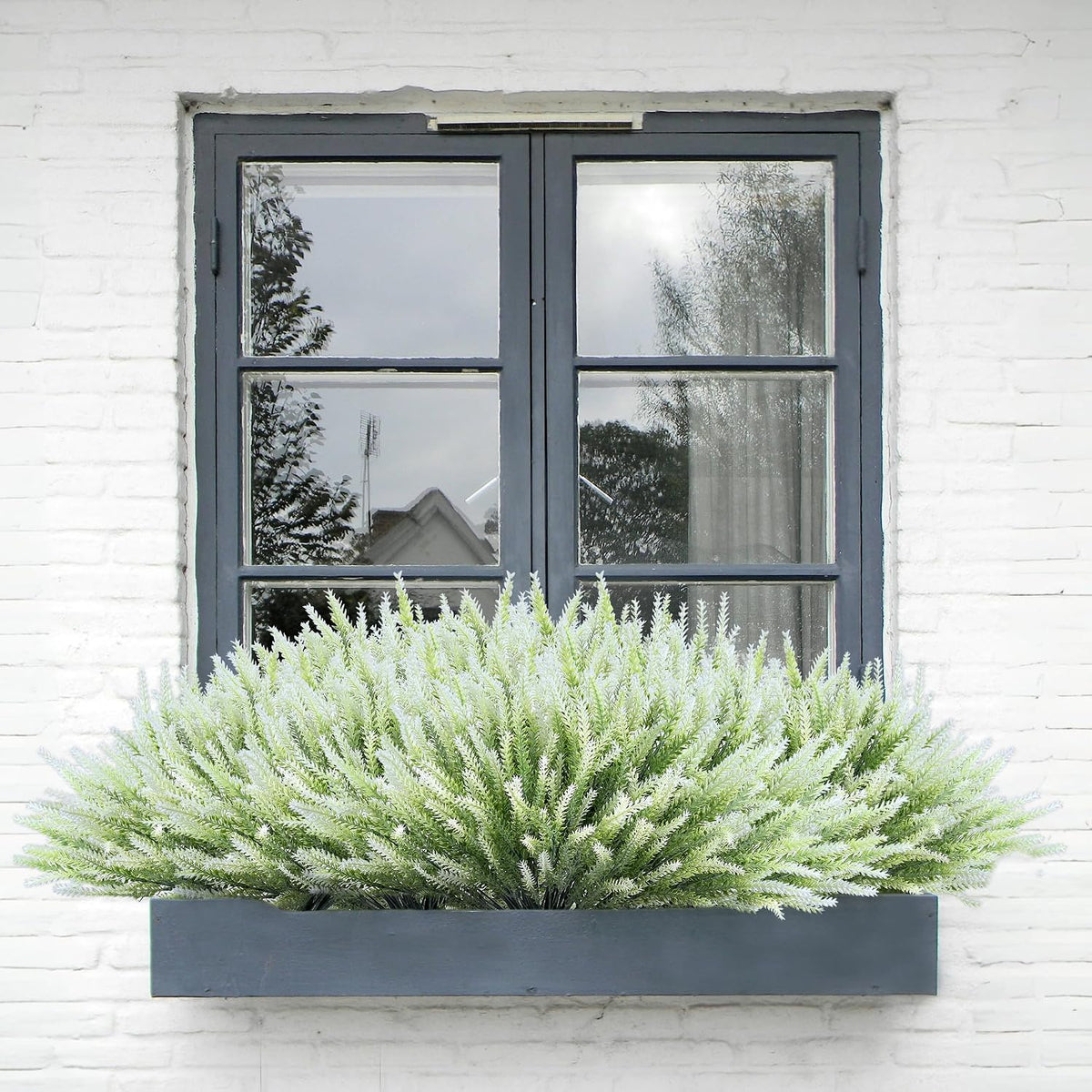 Artificial Flowers for Outdoors UV Resistant, 15 Bundles Fake Flowers Faux Plastic Plants Purple Lavender for Home Office Wedding Garden Porch Window Box Decor