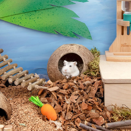 Coconut Hut Hamster House Bed Natural Gerbils Hideout