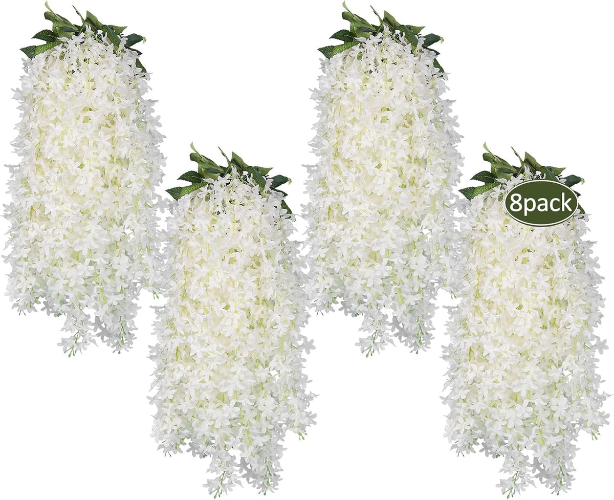 Artificial Silk Lilac Purple Flowers Garland 10Pc-30Branche 33.5in