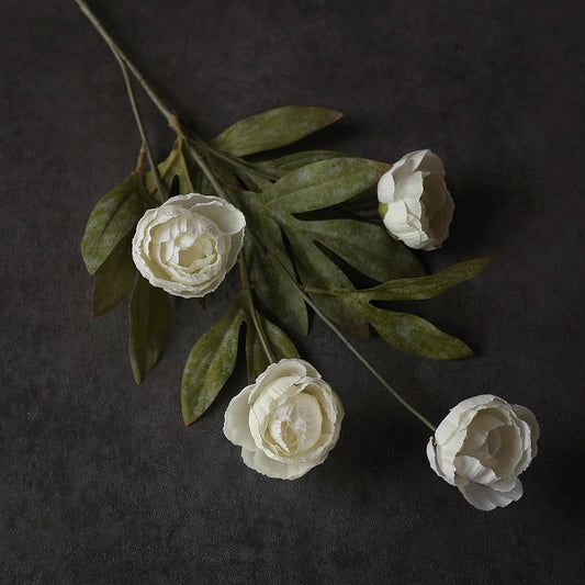 6 Pcs 27" Artificial Peony Silk Flower Stems for Vase Decor(Cream)