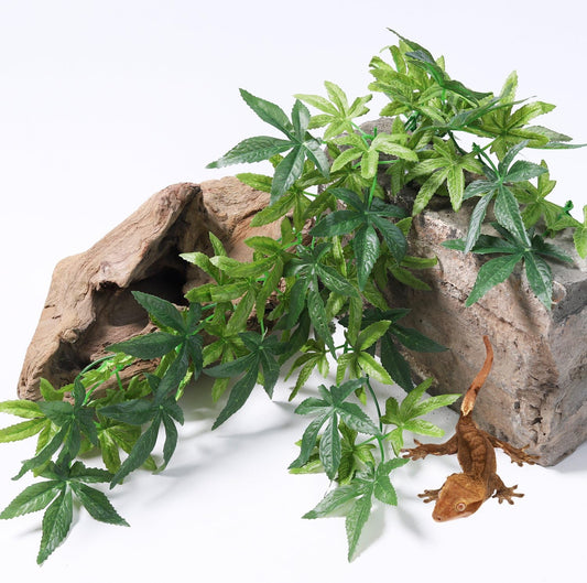 Reptile Plants Hanging Silk Terrarium Plants with Suction Cup for Bearded Dragons,Lizards,Geckos,Snake Pets and Hermit Crab Tank Habitat Decorations,Small Size,12 inches