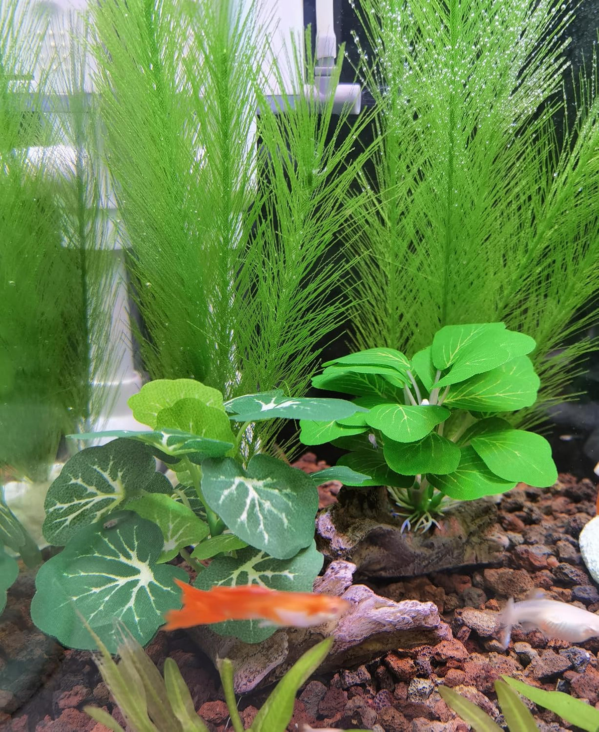 Fish Tank Artificial Silk Green Water Plants Aquarium Decor Soft Grass 3 Pack, 8"