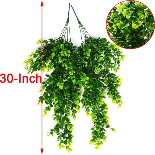 Hanging Fake Plants, Faux Eucalyptus Leaf Greenery Vine Plant Faux Plants Fake Ivy Room Decor Home Garden Wedding Party Indoor Outdoor Decorations (Vine)