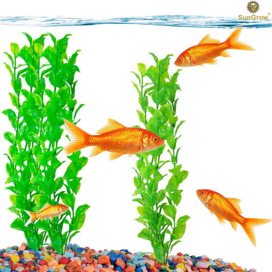 Plastic Aquarium Plant Set, Resin Aquarium Decor, Tall Artificial Aquarium Fake Plants, Fish Tank Decorations for Tropical Fish, Plastic Plants for Goldfish, Fish Tank Accessories, 3 Pcs