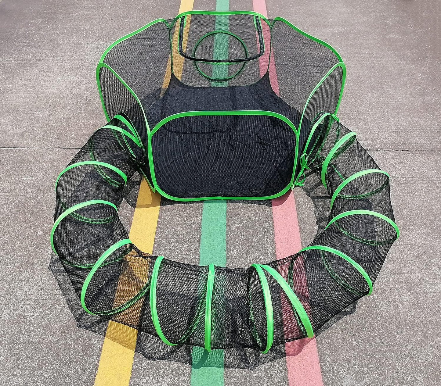 Small Animal Playpen Guinea Pig Hedgehog Cage Rabbit Cage with Fun Surround Tunnel Breathable & Transparent Pop Open Exercise Yard Fence with Top Cover Anti Escape