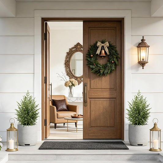 3ftArtificial Topiary Trees for Outdoor Front Porch Décor, Real Touch Norfolk Pine Tree, UV Rated Fake Potted Plants for Outdoor Indoor Door Garden Farmhouse Home Decoration