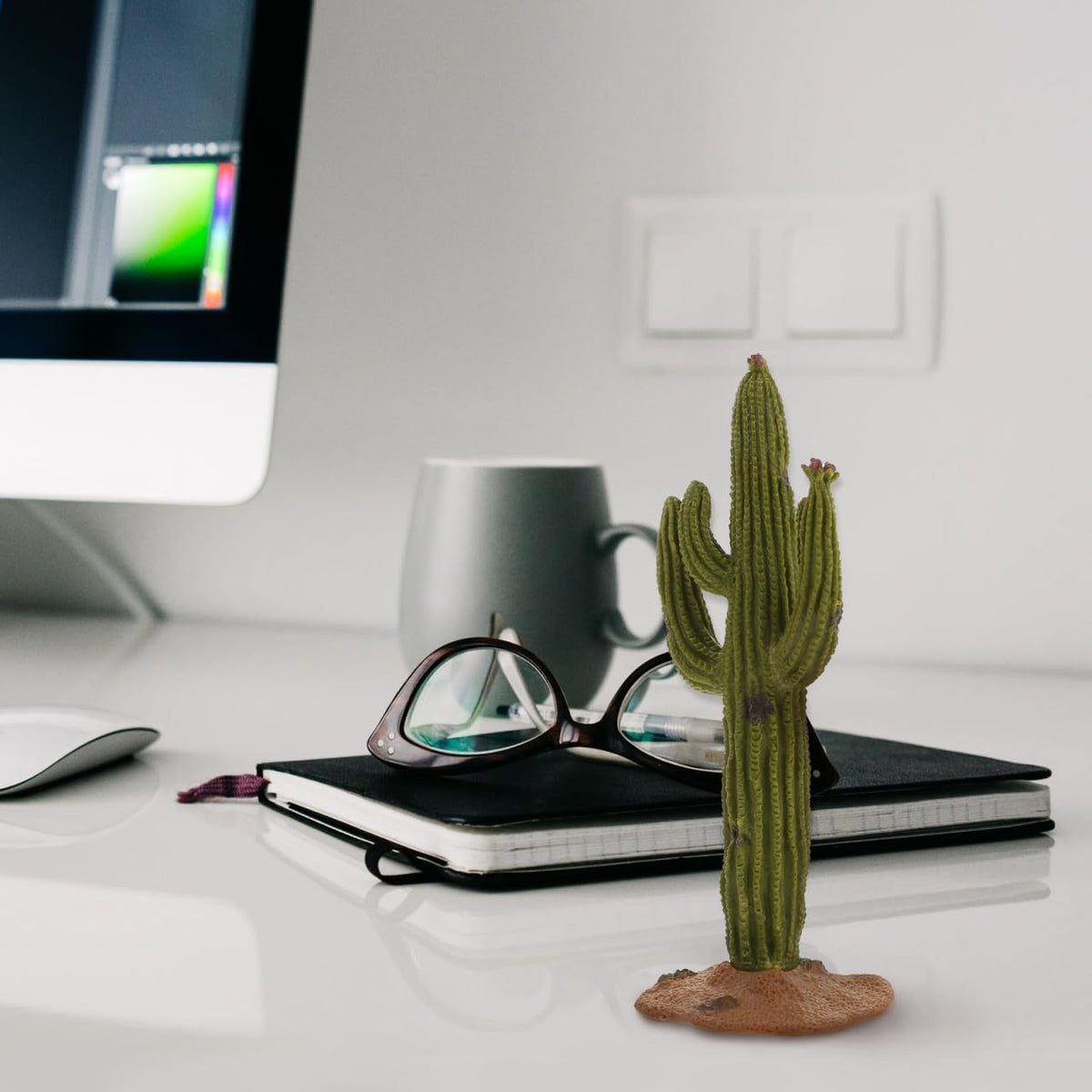 3pcs Simulated Cactus Decor Set Faux Cactus Tabletop Ornament 5.51 X 6.73 X 2.24 in Artificial Plants Decoration for Desktop Table Bedroom Living Room Home Office