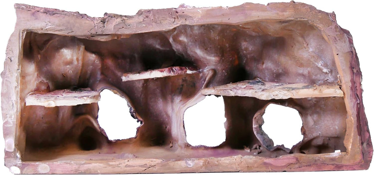 Grotto Natural Cliff Rock-Scape Cave Hide Out – Terrarium and Aquarium Décor for Reptiles, Amphibians, Fish, and Other Small Animals – Medium Size (RR700)
