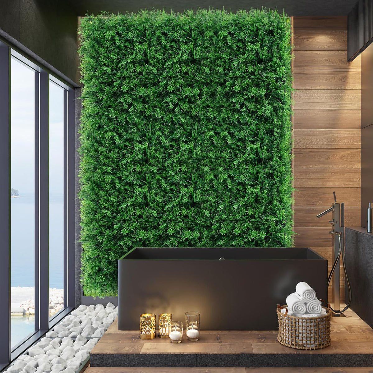 Artificial Aquarium Grass Mat, Aquarium Plants Plastic Grass Wall Fake Lawn Turf Plastic Green Plants Mat for Fish Tank Lawn Decor