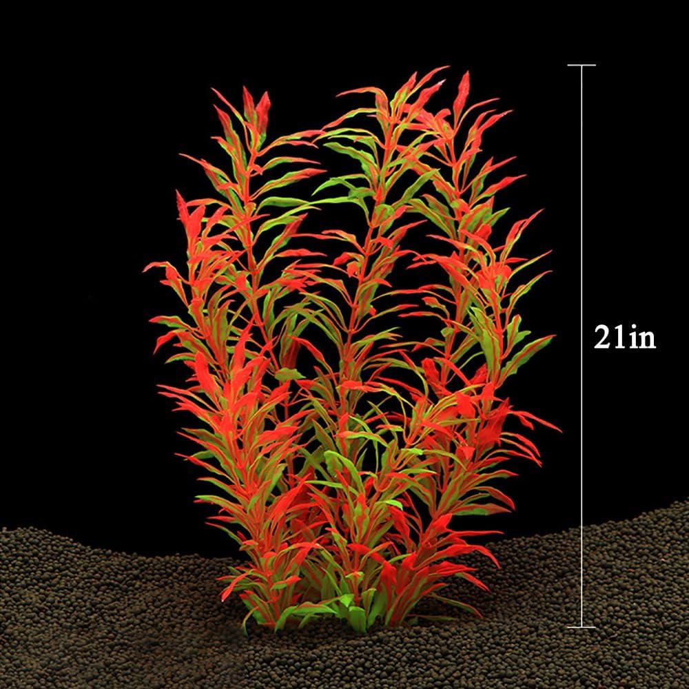 21 Inches Aquarium Decor Plastic Plants Tall Fish Tank Decorations 2PCS