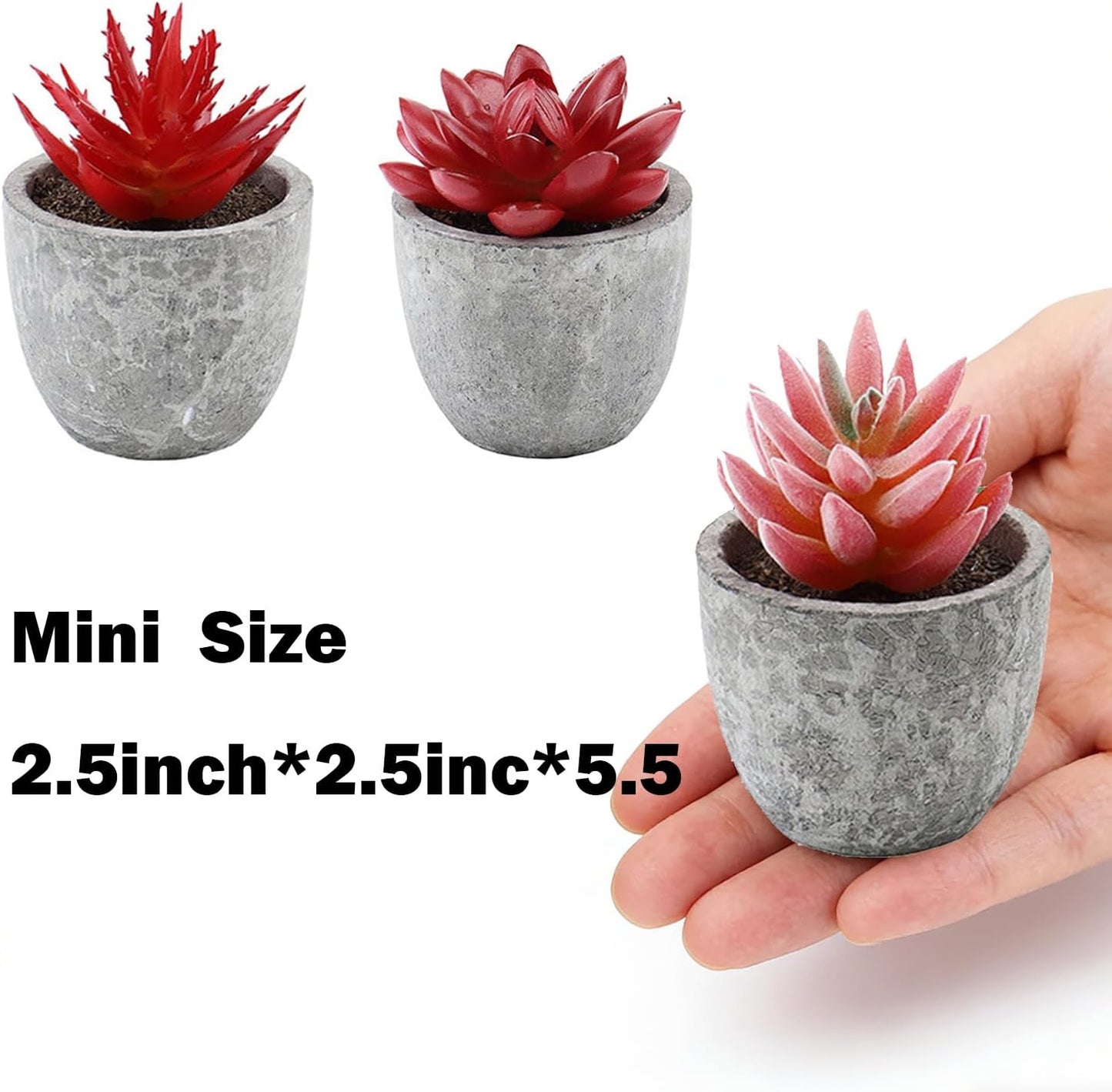 Mini 4 Succulents Plants Artificial in Pots Fake Plants for Bedroom Aesthetic Living Room Shelf Bathroom Decor Office Desk Accessories