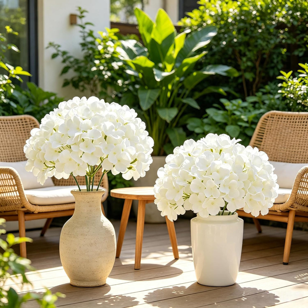 10pcs Hydrangea Artificial Flowers Bulk Heads with Stems Fade-Resistant Reusable for DIY Flower Walls Wreaths Wedding Centerpieces Home Garden Table Party Decoration