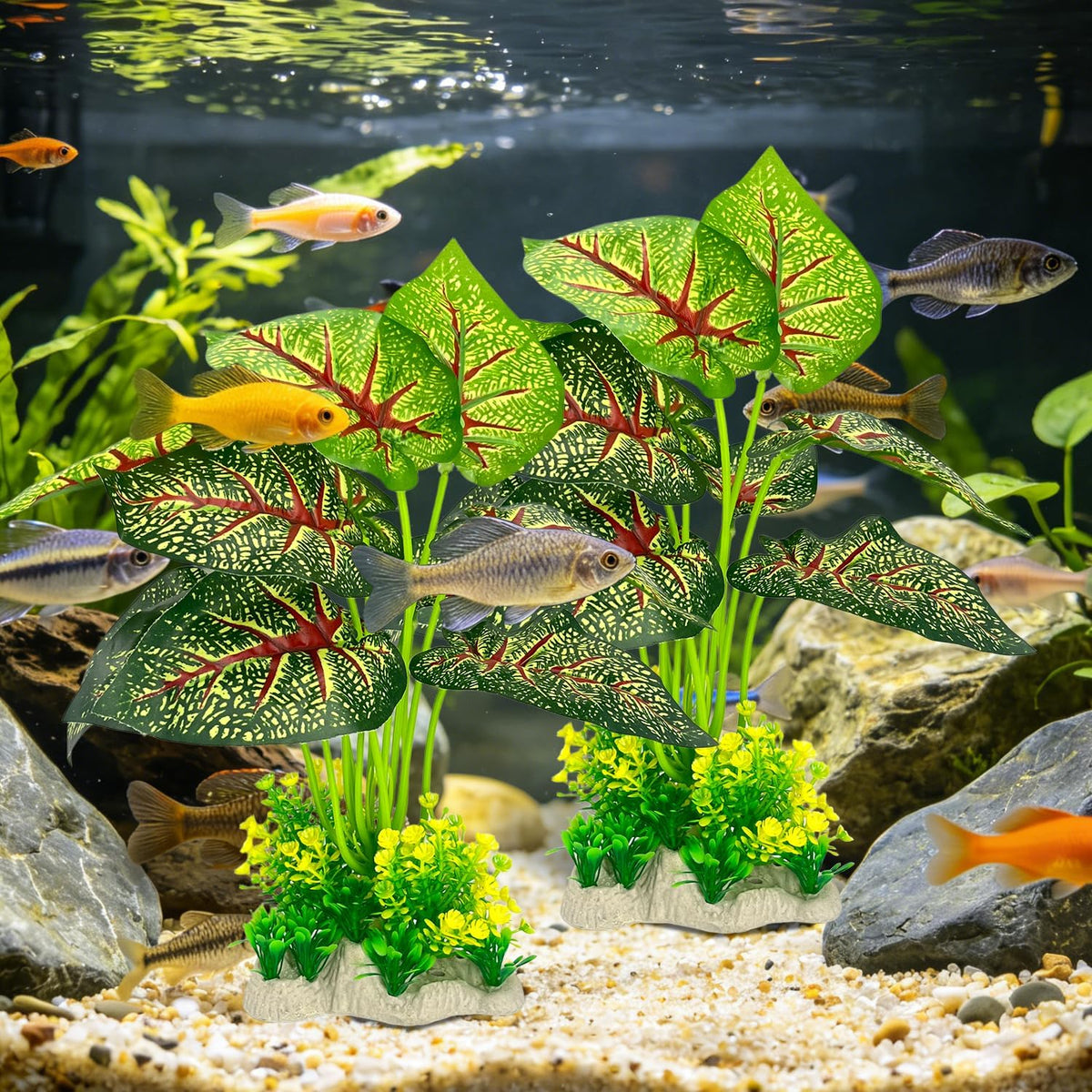 Silk Aquarium Plants 2-Pack 10.2in Tall for Medium to Large Tanks
