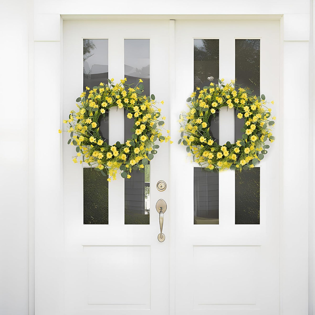 20'' Eucalyptus Wreath for Front Door Porch Decor, Spring Summer