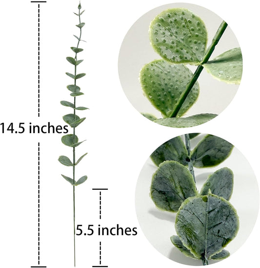 25Pcs Artificial Eucalyptus Stems, Realistic Fake Eucalyptus Branches for Home Decor, Wedding Centerpiece, Christmas Table Decoration, Centerpiece Greenery Arrangement