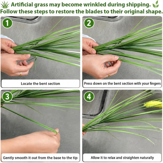 10 PCS Artificial Wheat Grass Plants, 14.6 Inch Faux Shrubs Wheat Grass Greenery Stems with Realistic Look, Fake Tall Grasss for Indoor Outdoor Decor, Artificial Plants for Home Office Garden, Large