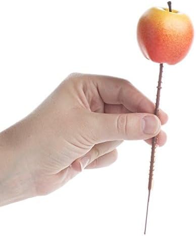 24 Assorted Artificial Apple Picks – Faux Mini Apple Stems