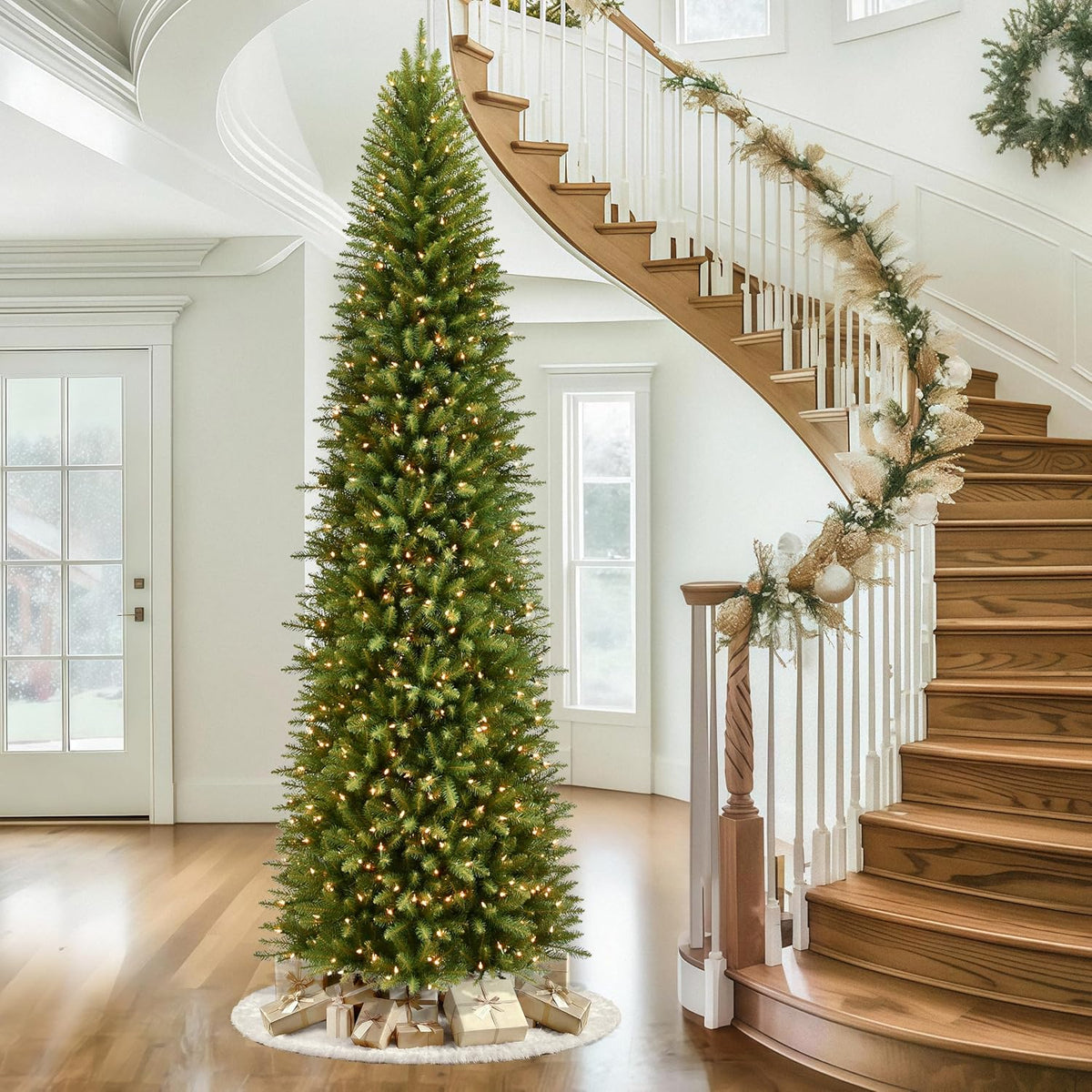 7.5ft Pre-Lit Fraser Fir Pencil Christmas Tree