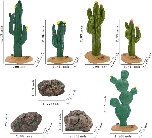 ONEST 8 Pieces Model Cactus Artificial Fake Cacti Stones for Home Decoration Miniature Landscape Landform Diorama Project