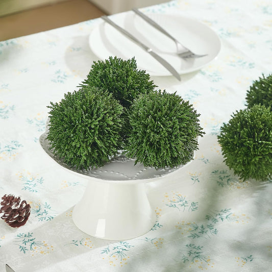 4 Inch Decorative Balls, Real Touch Cedar Topiary Ball Faux Greenery Boxwood Balls for Centerpiece Bowls Farmhouse Home Decor 3 Pcs