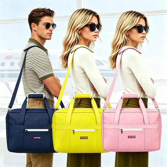 Gym Bag for Women Men, Water-Resistant Duffle Bag for Travel Sports, Lightweight Carry On Bag with Handles and Detachable Shoulder Strap (Yellow)