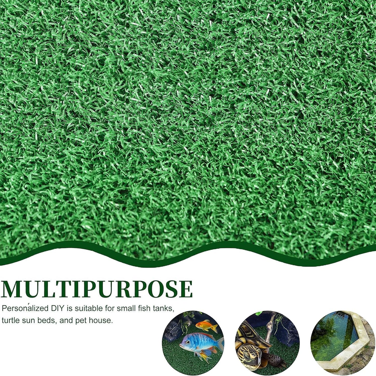 Turtle Basking Platform, Turtle Aquarium Basking Artificial Grass Turf Basking Platform Accessories Grass Lawn, Pet Turf Artificial Fake Grass Mat