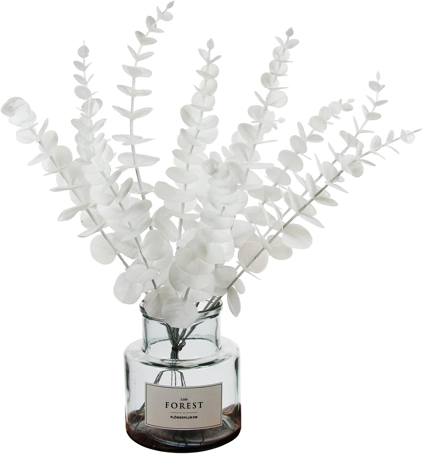 5 Pcs Real Touch Leaf Artificial Eucalyptus Stem Faux Eucalyptuses Wedding Bouquet Centerpiece Home Decor (Green)