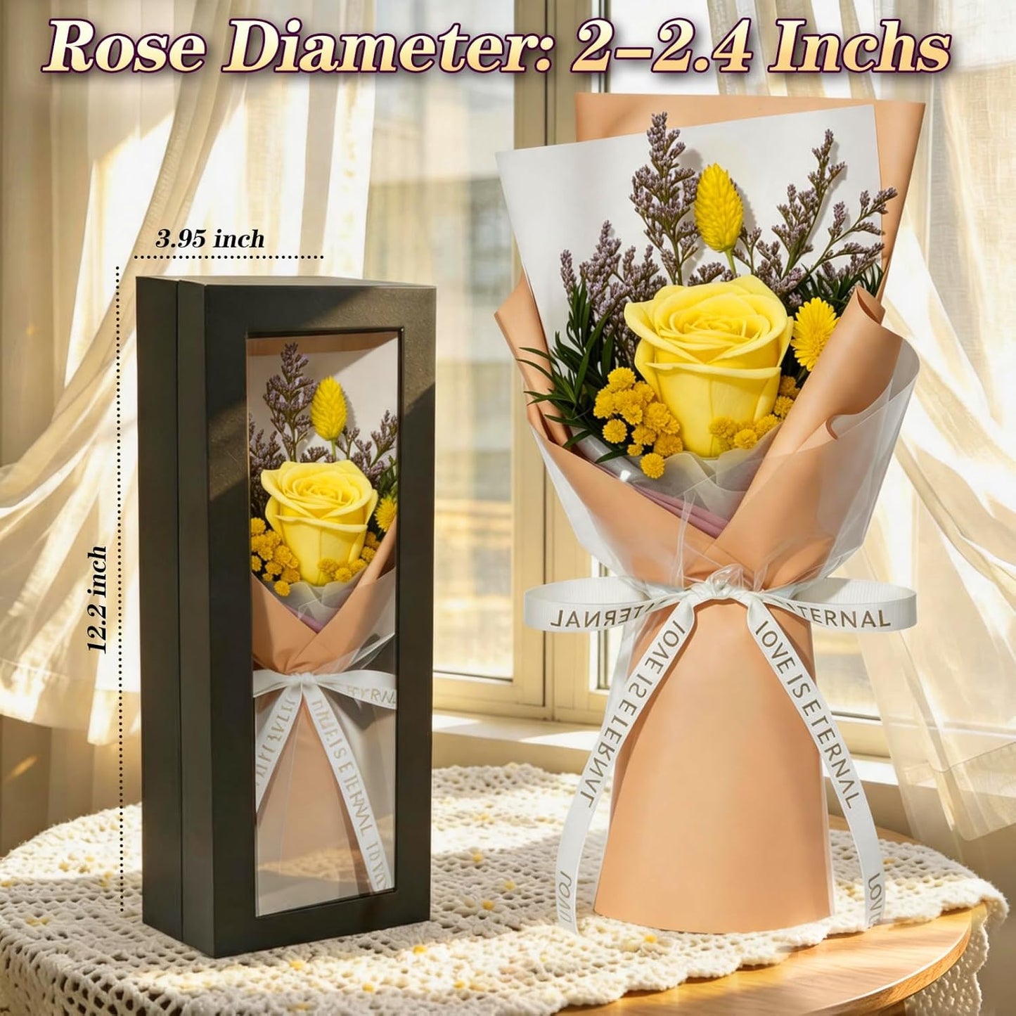 Single Forever Roses Luxury Gift for Women/Men, Birthday Gifts for Women,Flowers Gifts for Girlfriend,Wife,Mom,Anniversary,Valentine's Day,Wedding,Graduation,Presents for Her,Red