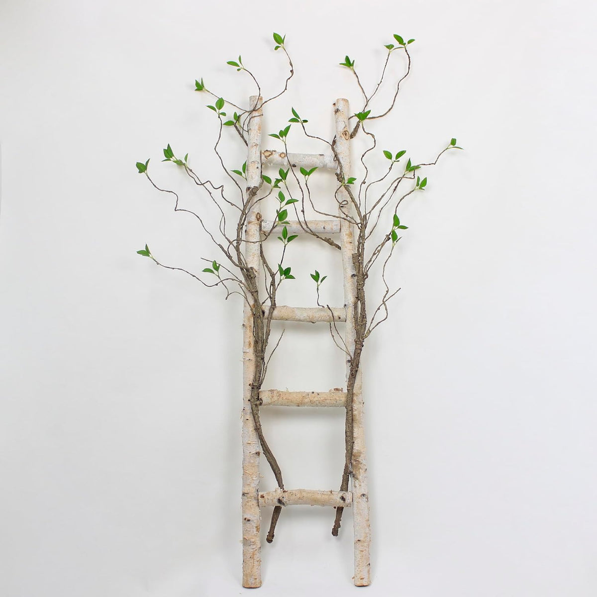 2pcs 57in Artificial Tree Branches Fake Vines with Realistic Leaves Bark Texture Bendable FauxBranches Outdoors Room Table Centerpiece Tree Wall Art Festive Decor(No Vases) (Minimalist_Style)