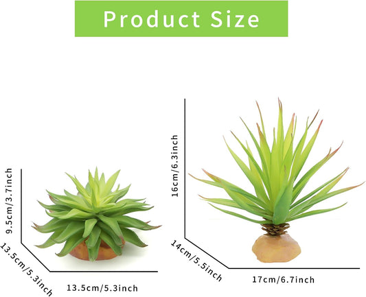 Reptile Terrarium Decor 2-Piece Realistic Succulent Set