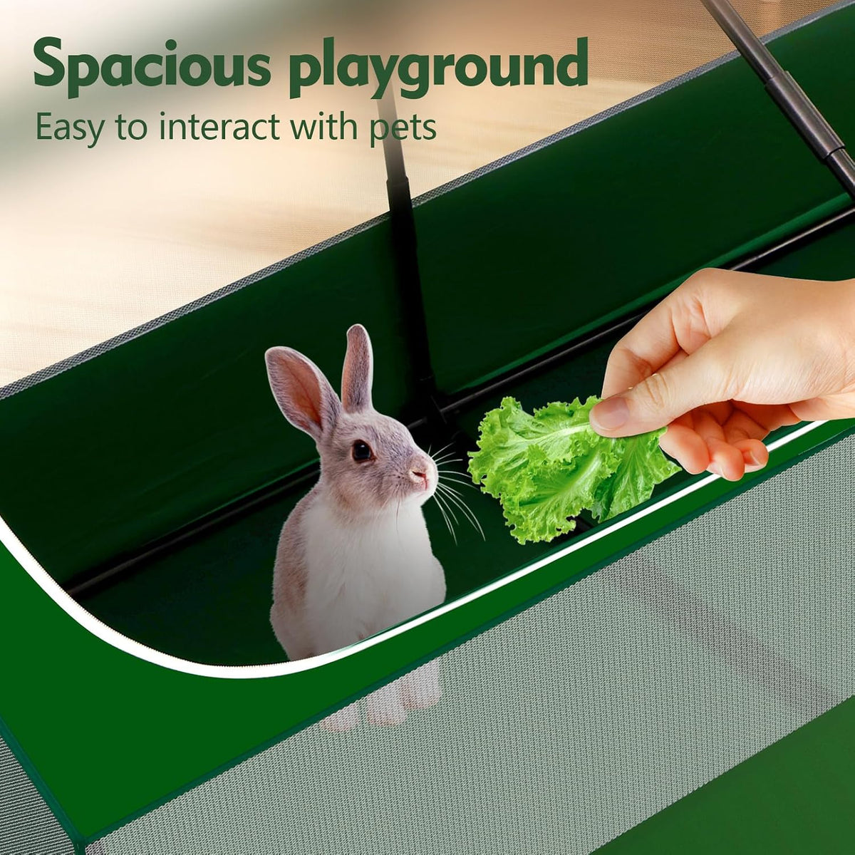 Small Animal Playpen,Rabbit Play Pen, Guinea Pig Cages for Indoor Outdoor,Portable Chicken Coop,Puppy Play Pen with Waterproof Floor for Guinea Pig,Chicken,Hamsters, Hedgehogs,Bunny, Green L