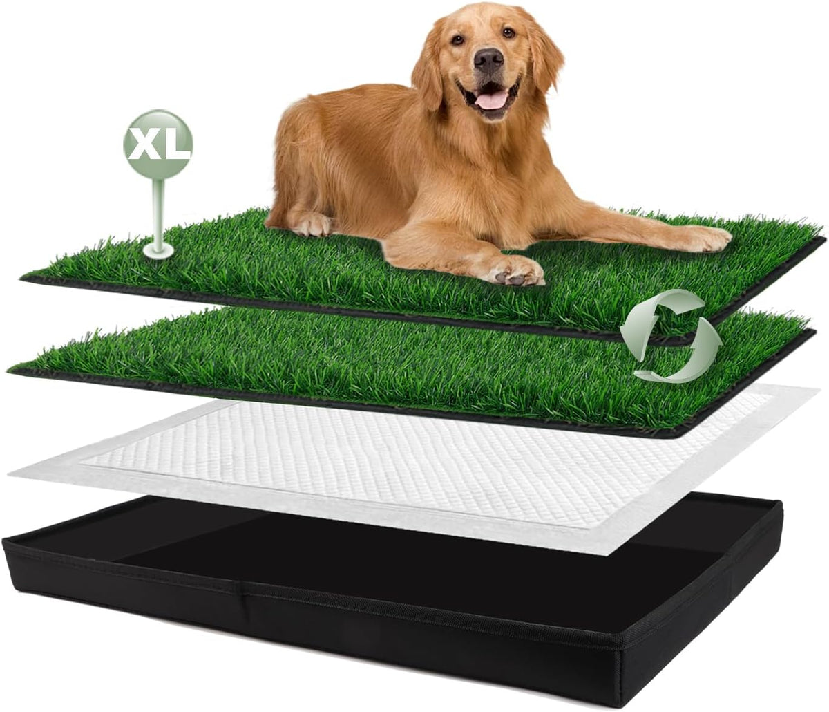 Dog Grass Pad with Dog Litter Box, Foldable Small Liner Base