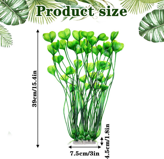 Tall Aquarium Plants 15.35 Inch Plastic Aquarium Plants with Weighted Base