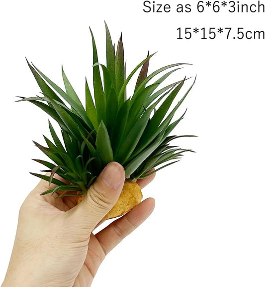Reptile Artificial Plants Succulent Terrarium Decorative Desert Rainforest Plant Lizard Beard Chameleon Gecko Snake Amphibious Sea Turtle Tank Accessory (Agave-Set)
