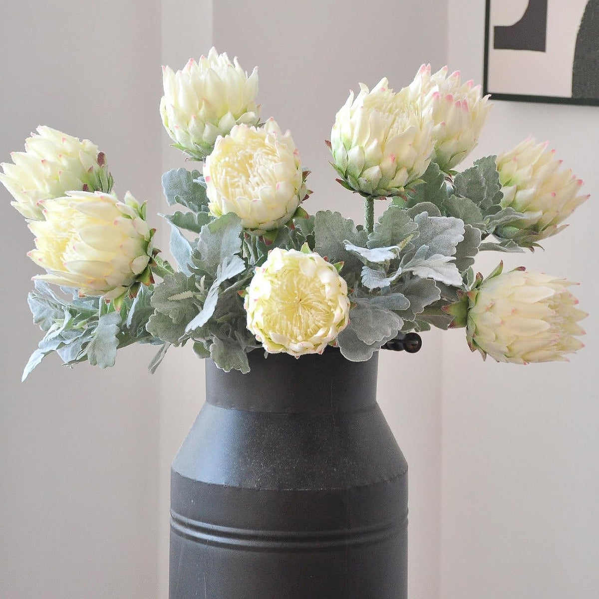 3Pcs Artificial King Protea Flower 25 Inch Fake Protea Cynaroides Bouquet Tropical Flowers Real Touch Plants Floral Tree for Wedding Table Centerpiece Decor (Pink2 Flower)