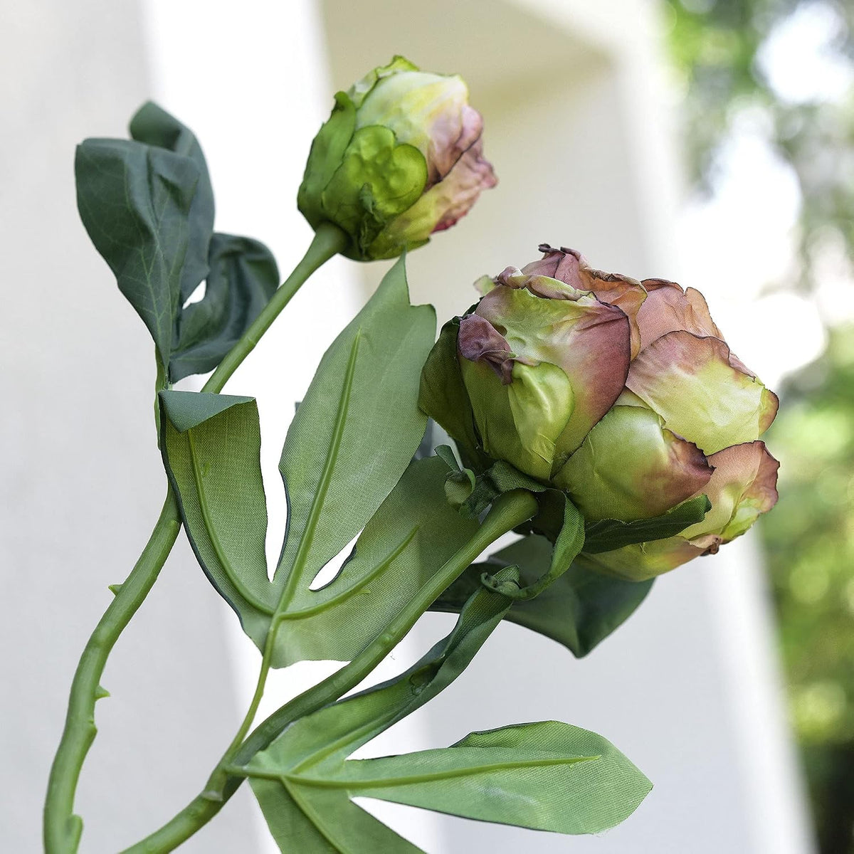 Artificial Peony Bouquet, Pink, Beige & Green Silk Flowers for Wedding Centerpieces, Bridal Bouquets & Home Decor – Spring Waltz